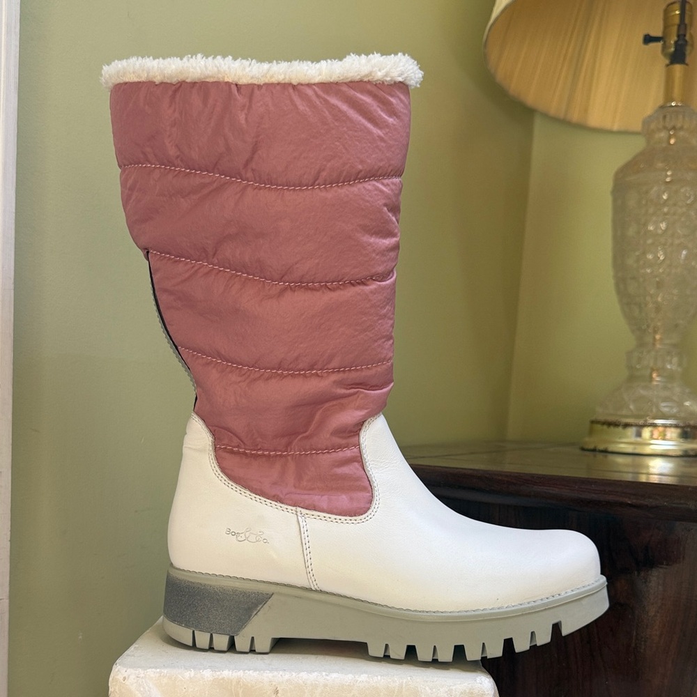 Bos. & Co. Gracen Prima mid-calf boot in white and pink. Size 39 H31N5